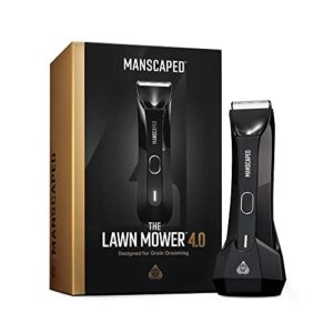 MANSCAPED™ The Lawn Mower® 4.0, Electric Groin Hair Trimmer, Replaceable SkinSafe™ Ceramic Blade Heads, Waterproof Wet/Dry Clippers, Rechargeable, Wireless Charging, Male Grooming Razor, Travel Lock